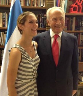 Arielle Zuckerberg with Israeli President Shimon Peres